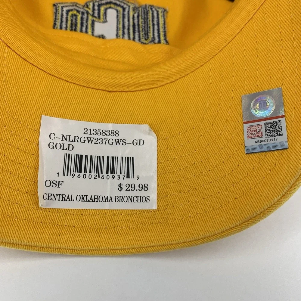 UCO Hat University Central Oklahoma '47 Gold Adjustable Strap Baseball Cap NEW